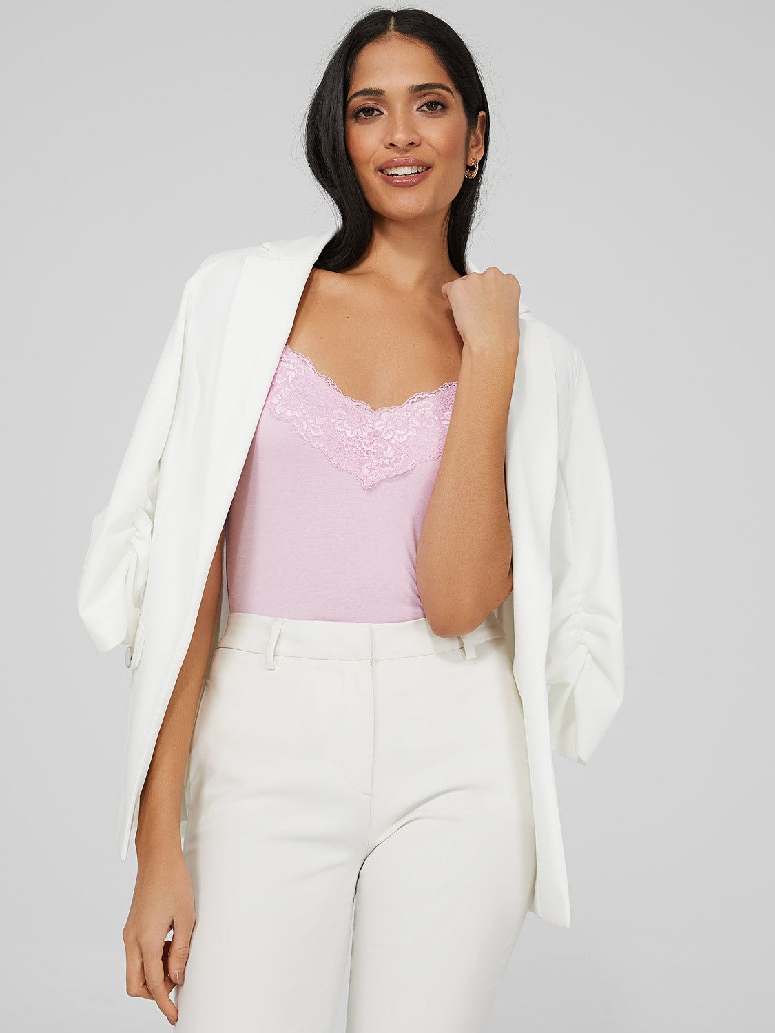 Lace Trim V-Neck Tank Top sold by Suzy Shier product image thumbnail 2