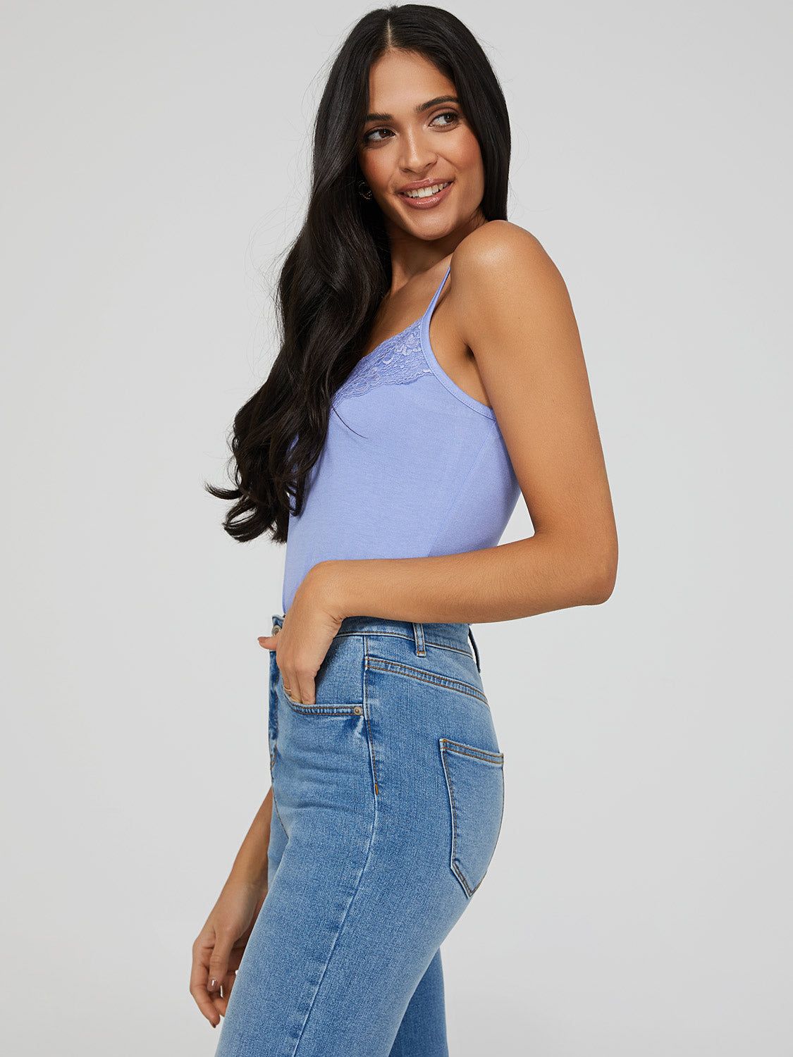 Lace Trim V-Neck Tank Top sold by Suzy Shier product image thumbnail 9