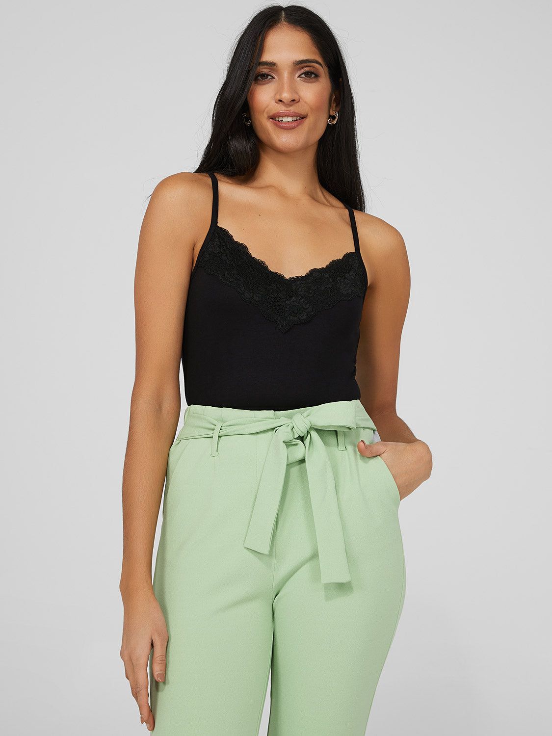 Lace Trim V-Neck Tank Top sold by Suzy Shier product image thumbnail 16