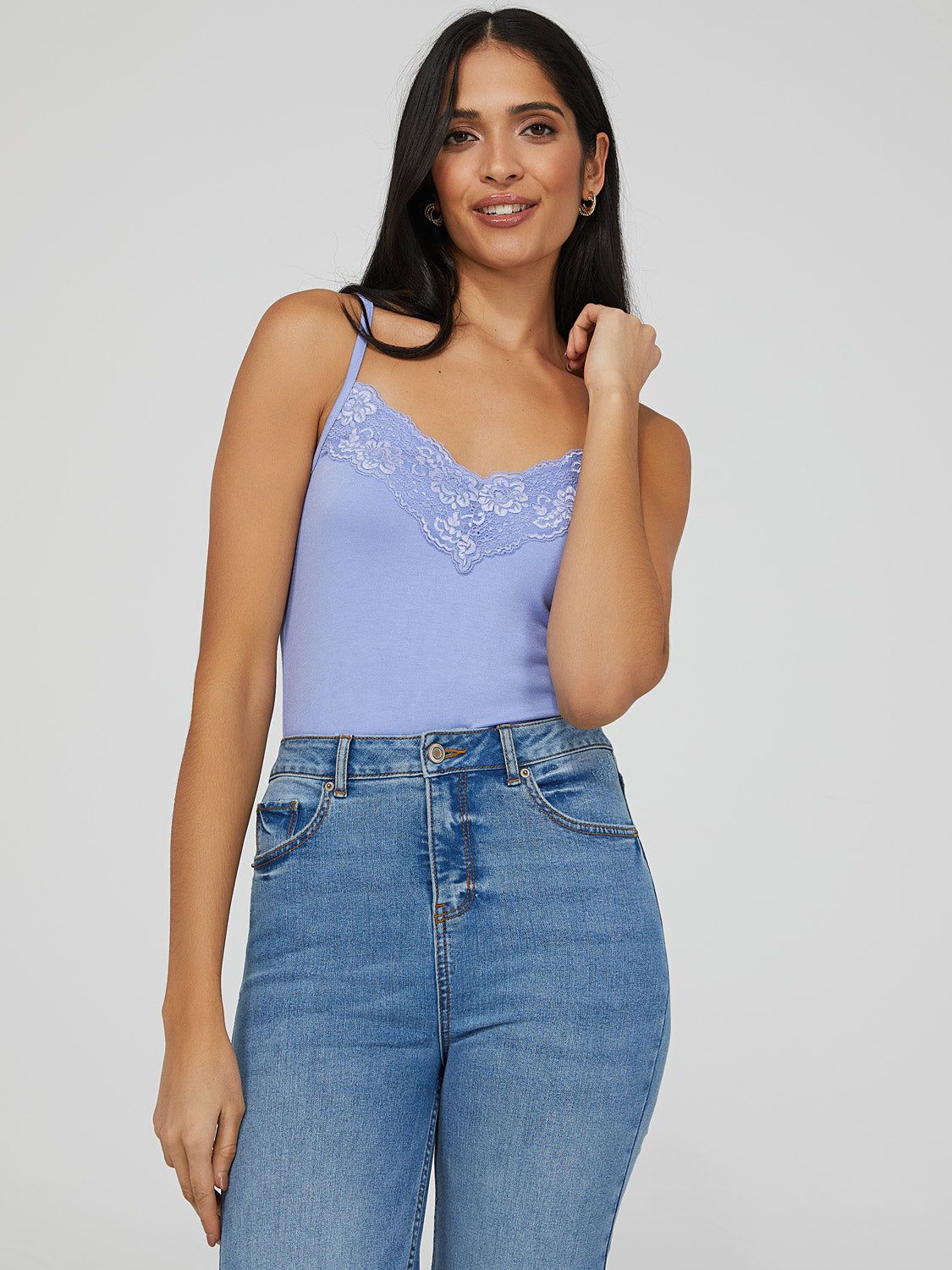 Lace Trim V-Neck Tank Top sold by Suzy Shier product image thumbnail 10