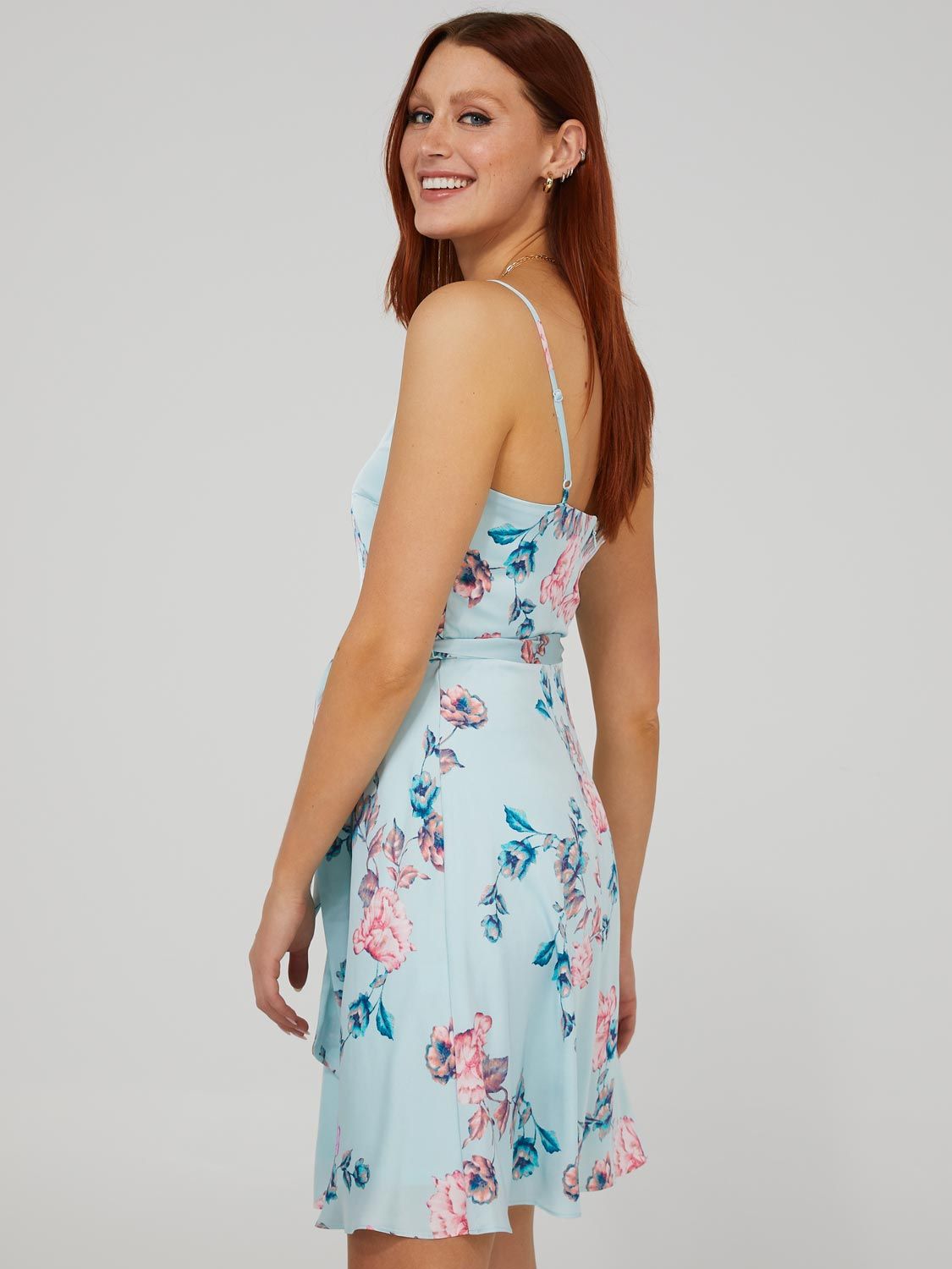 Floral Print Satin Mini Dress sold by Suzy Shier product image thumbnail 4