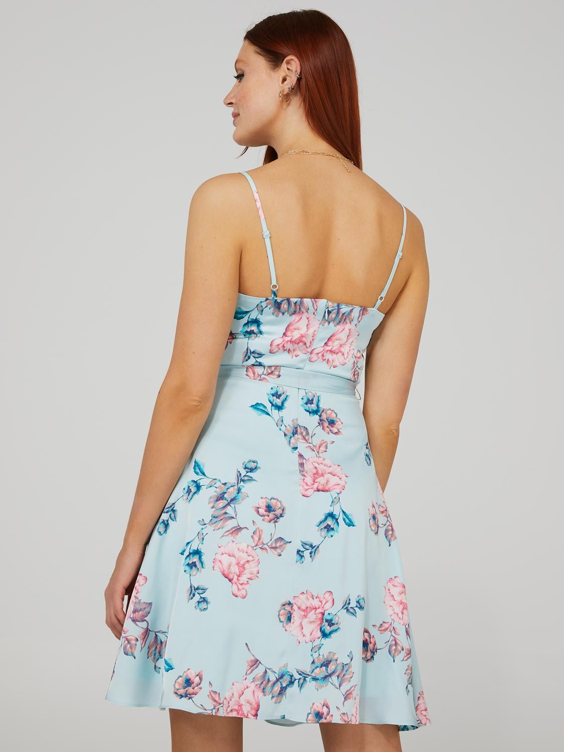 Floral Print Satin Mini Dress sold by Suzy Shier product image thumbnail 5
