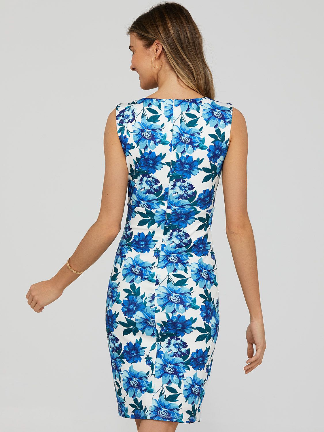 Printed Sheath Dress With Crossover Detail sold by Suzy Shier product image thumbnail 5