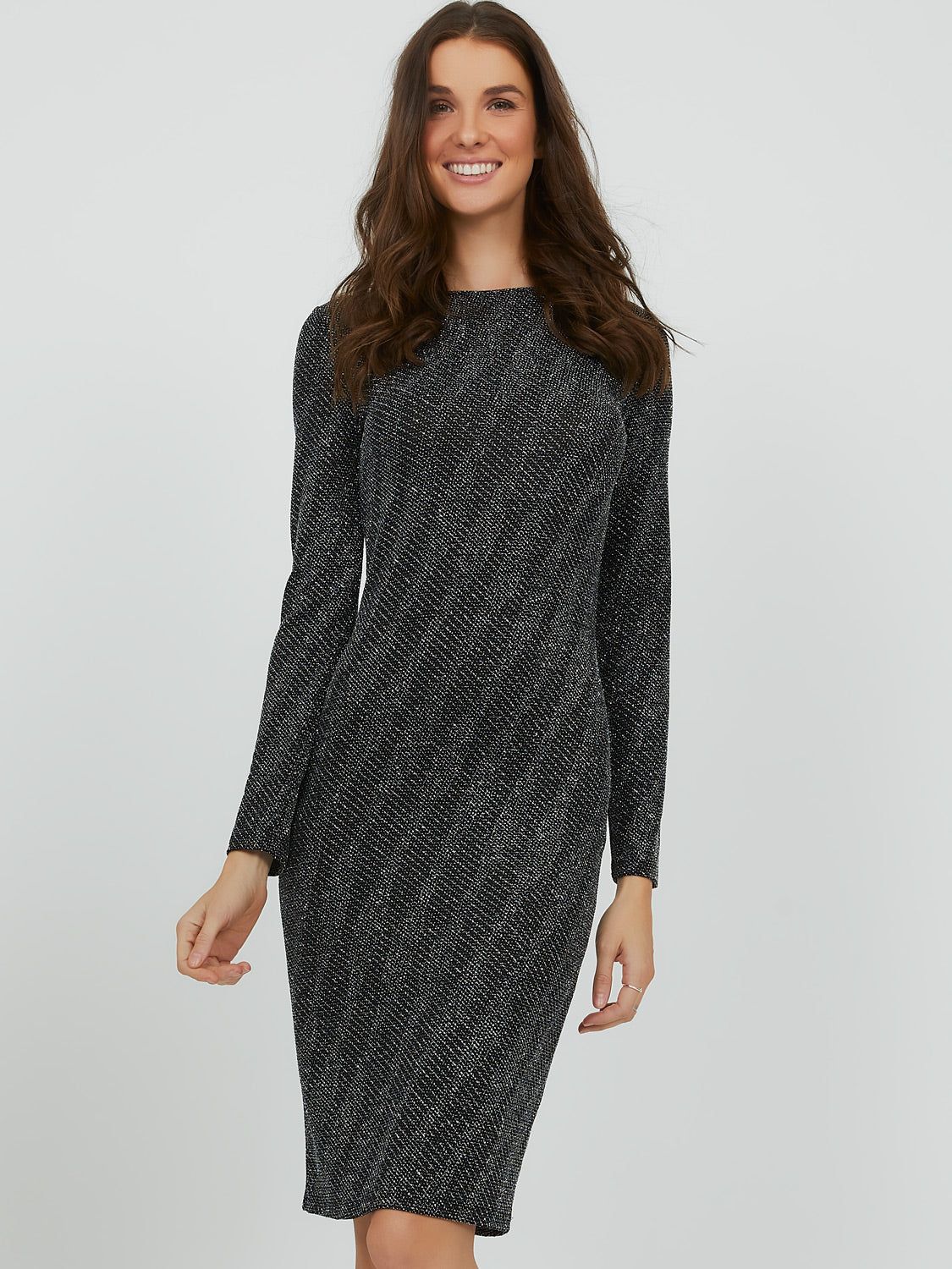 Glitter Knit Mini Dress sold by Suzy Shier product image thumbnail 2