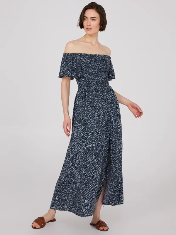 Ditsy Print Flutter Sleeve Maxi Dress sold by Suzy Shier