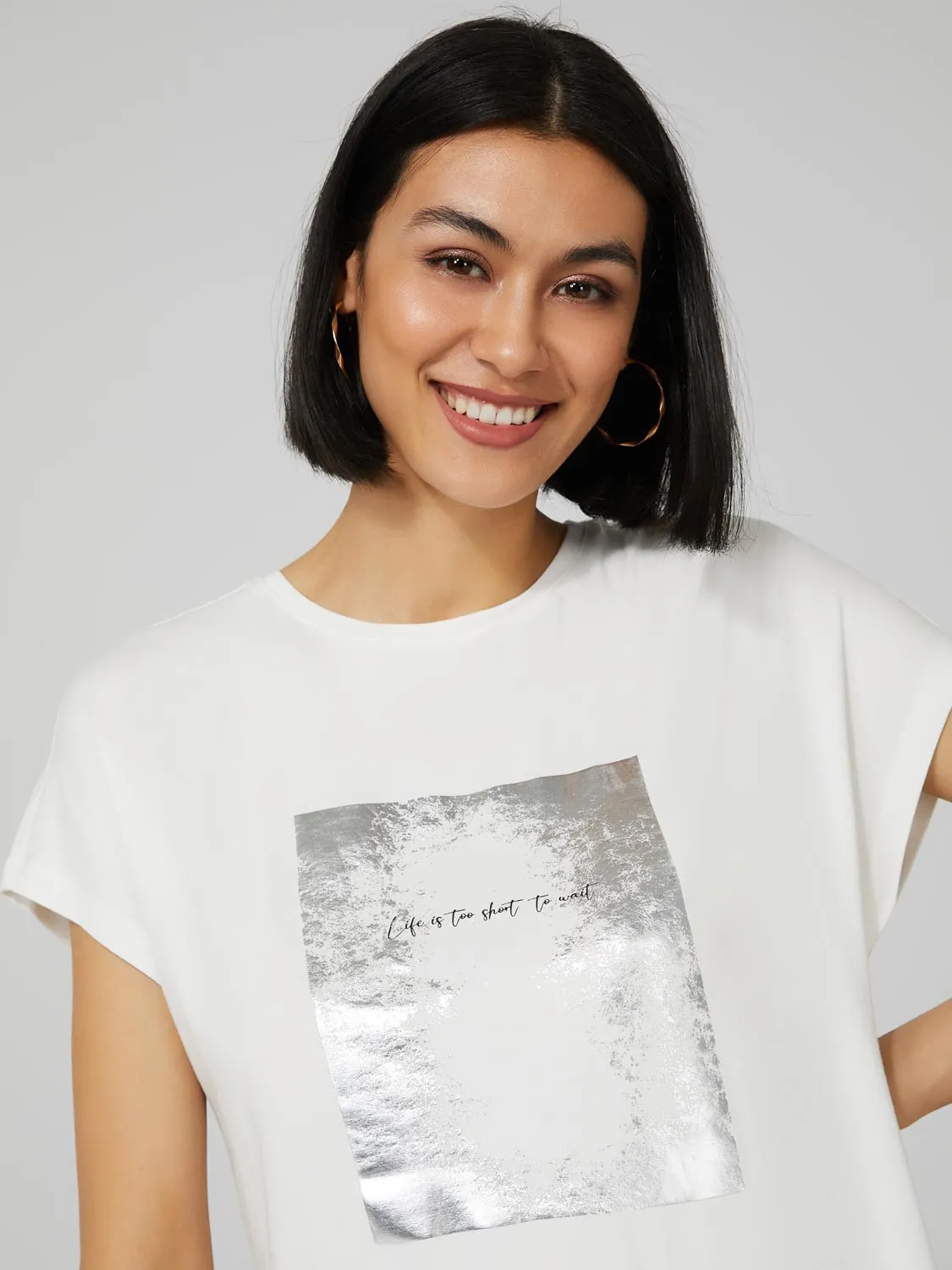 "Life Is Too Short To Wait" Graphic T-Shirt sold by Suzy Shier product image thumbnail 2
