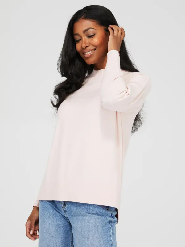 Mock Neck High-Low Sweater sold by Suzy Shier