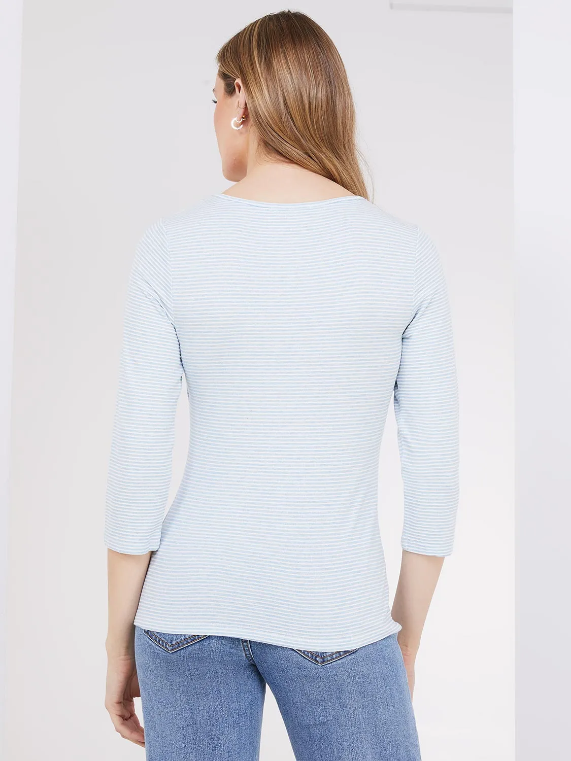 3/4 Sleeve Metallic Striped Top sold by Suzy Shier product image thumbnail 5