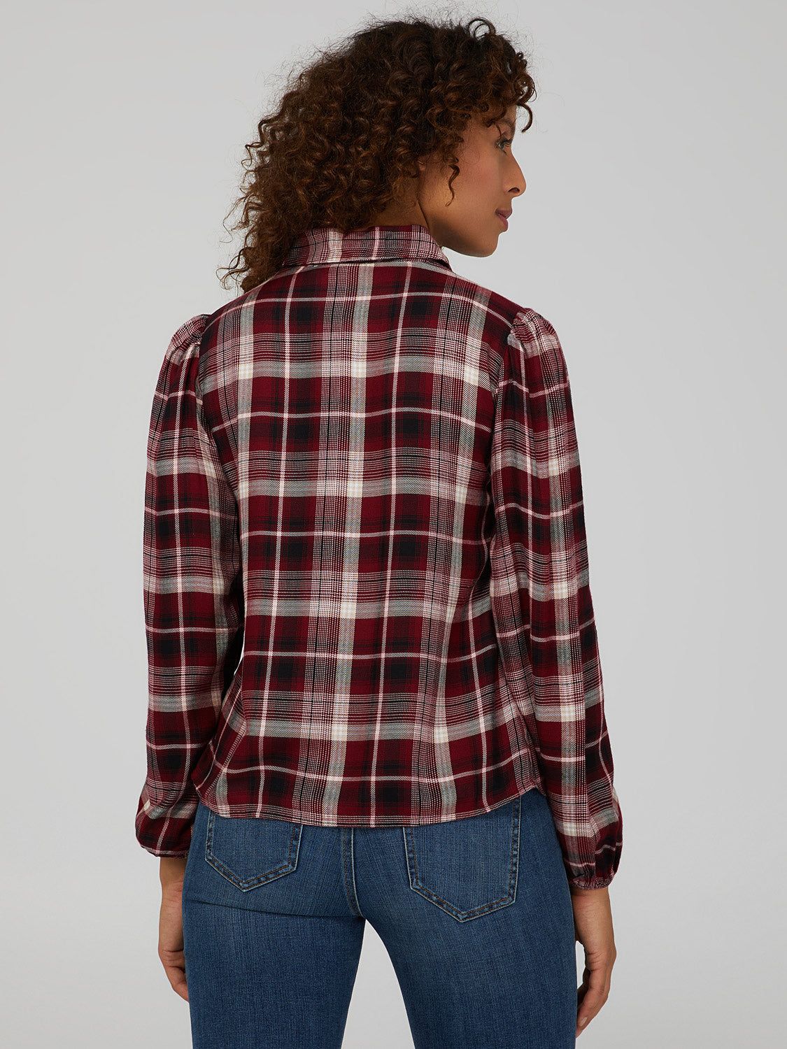 Plaid Button-Down Blouse sold by Suzy Shier product image thumbnail 4