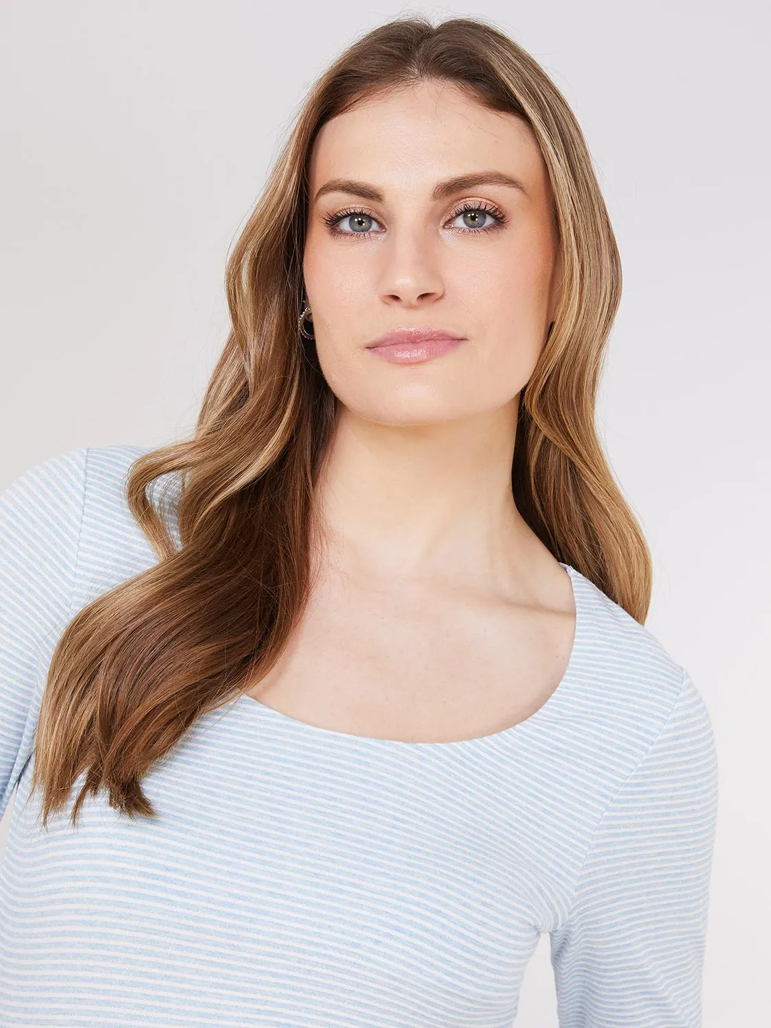 3/4 Sleeve Metallic Striped Top sold by Suzy Shier product image thumbnail 2