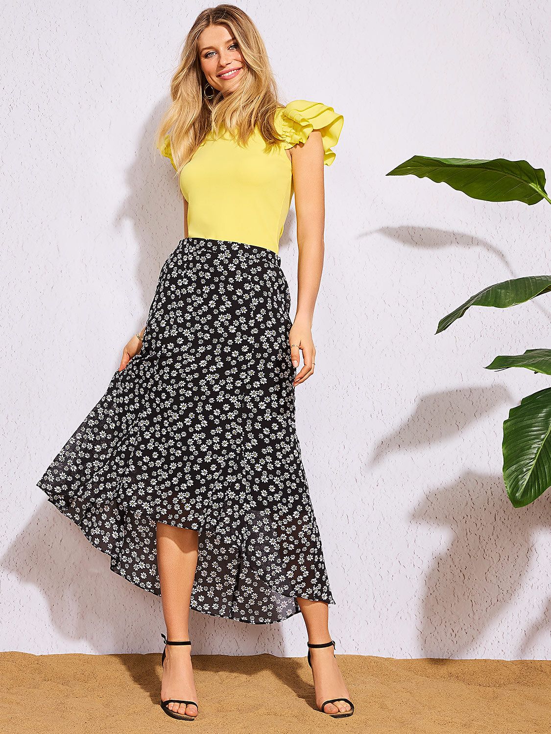 High-Low Pull-On Skirt sold by Suzy Shier