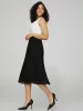 Satin Cowl Neck Midi Dress With Pleated Chiffon Skirt sold by Suzy Shier