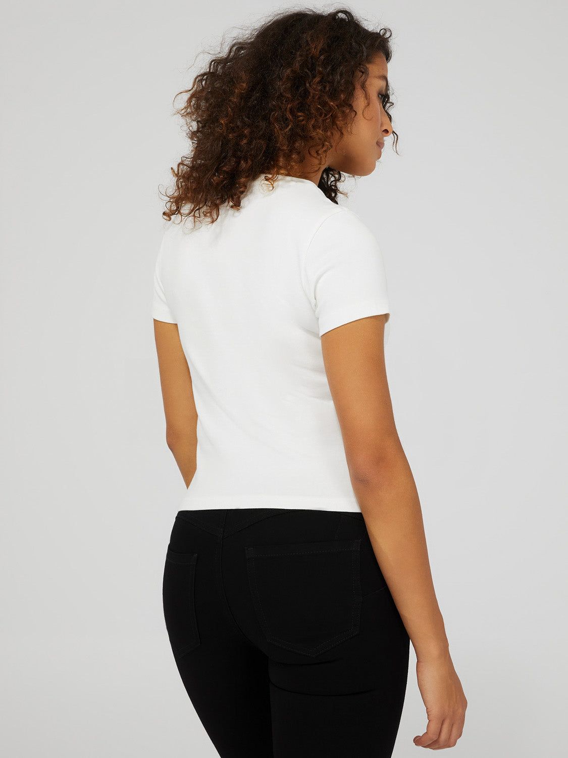 Cropped Ribbed Crew Neck T-Shirt sold by Suzy Shier product image thumbnail 4