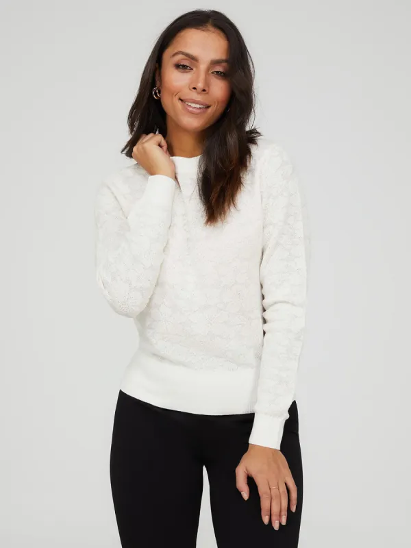 Crew Neck Jacquard Sweater sold by Suzy Shier