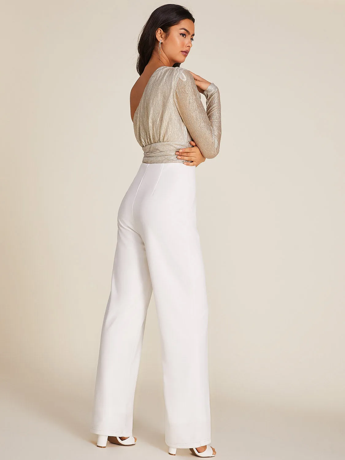 One-Shoulder Wide Leg Jumpsuit sold by Suzy Shier product image thumbnail 5