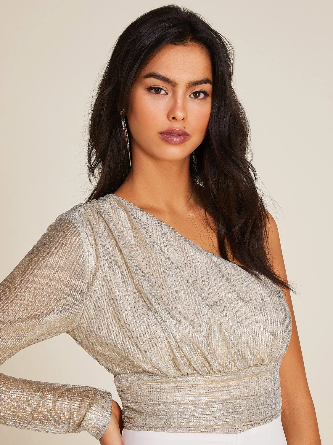 One-Shoulder Wide Leg Jumpsuit sold by Suzy Shier product image thumbnail 4