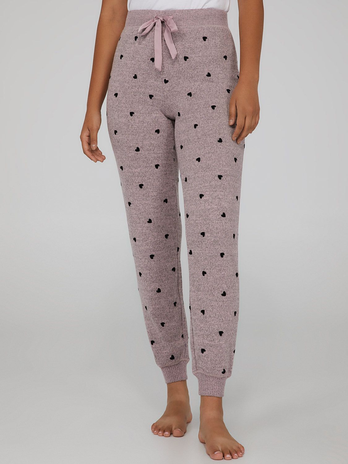 Heart Print Henley PJ Set sold by Suzy Shier product image thumbnail 3