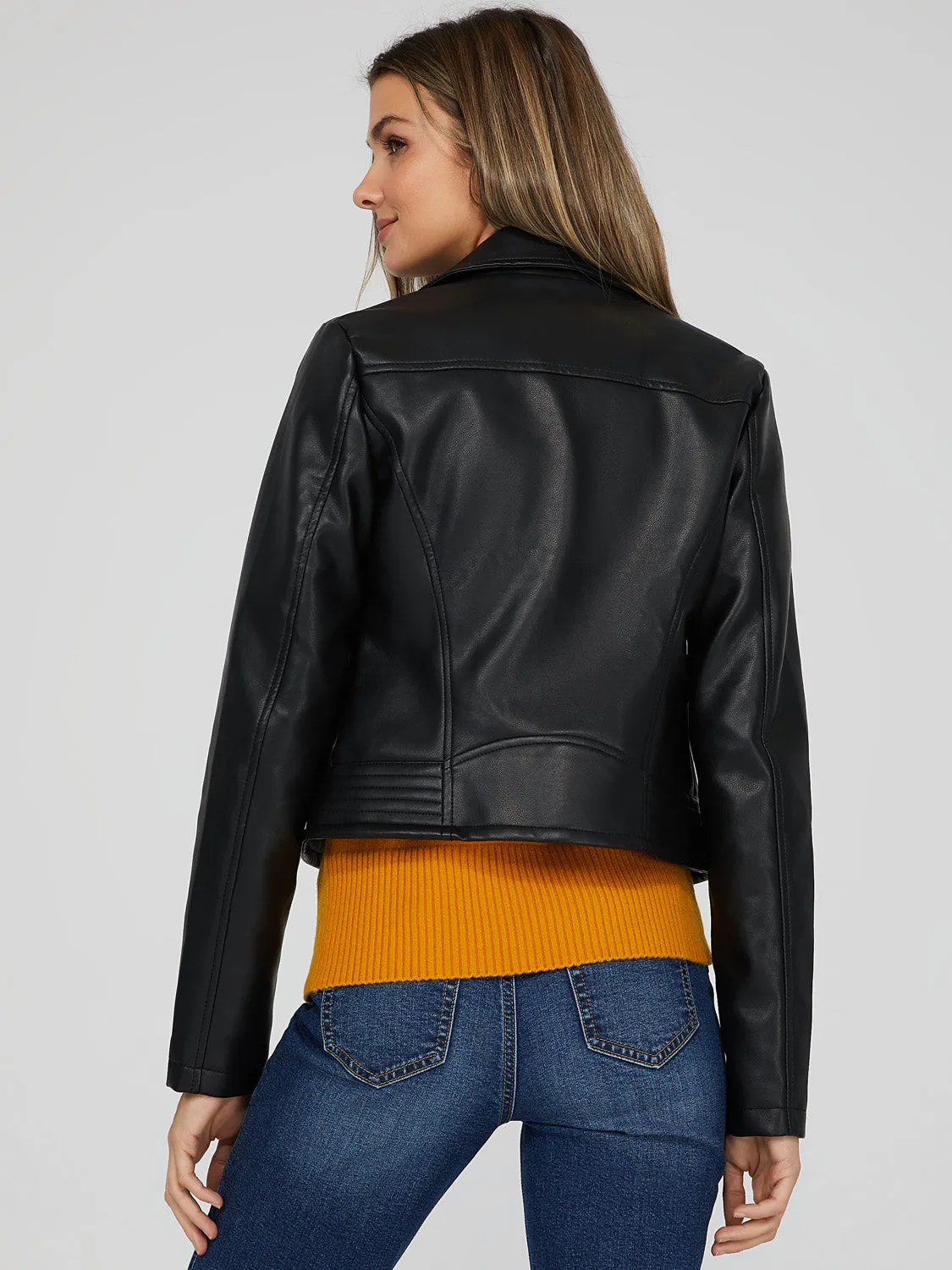 Faux Leather Moto Jacket sold by Suzy Shier product image thumbnail 5