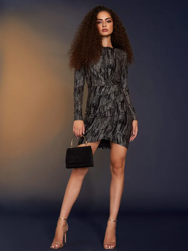 Long Sleeve Sparkle Knit Mini Dress made by Suzy Shier