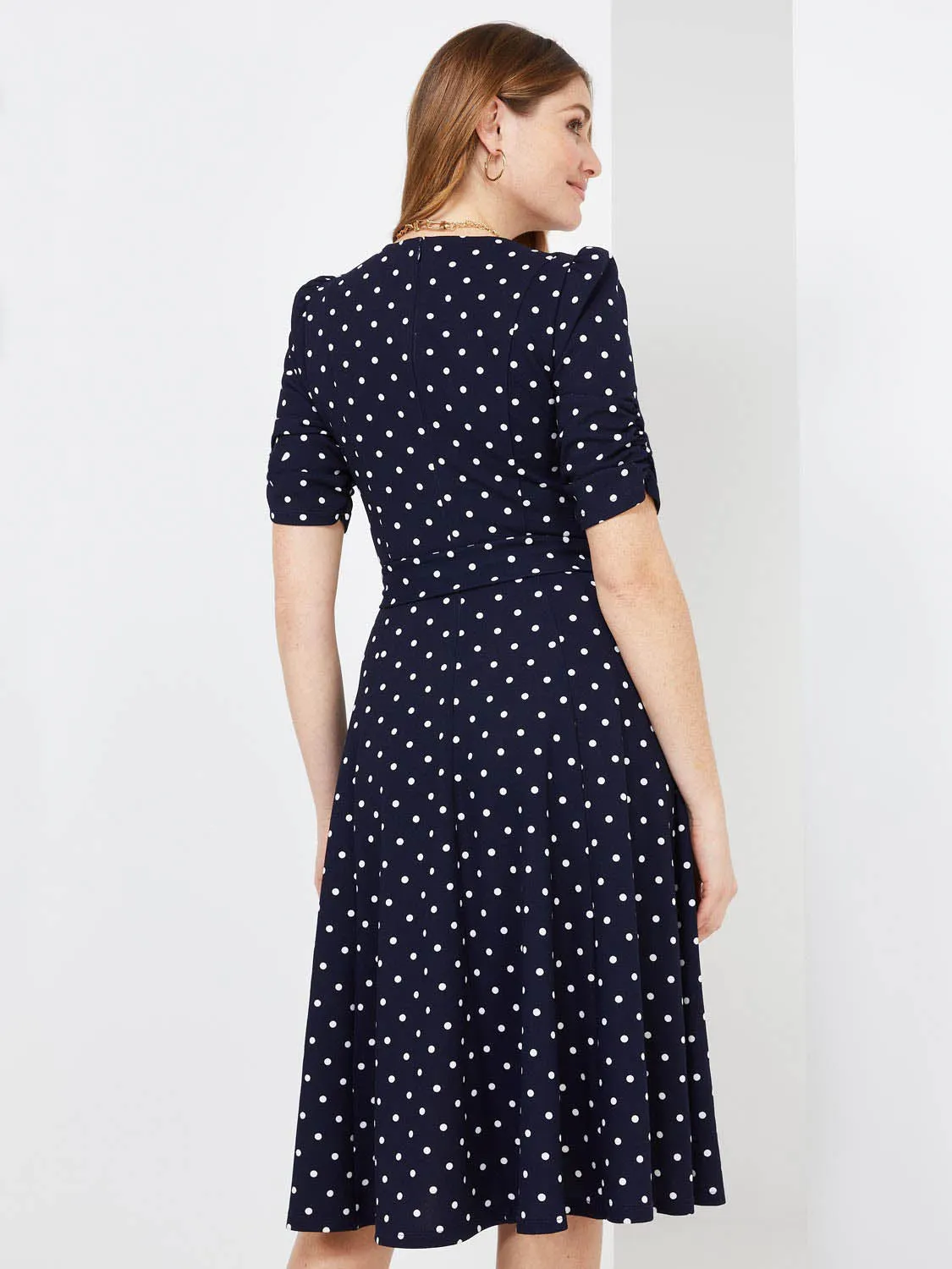 Dot Print Fit & Flare Midi Dress sold by Suzy Shier product image thumbnail 5