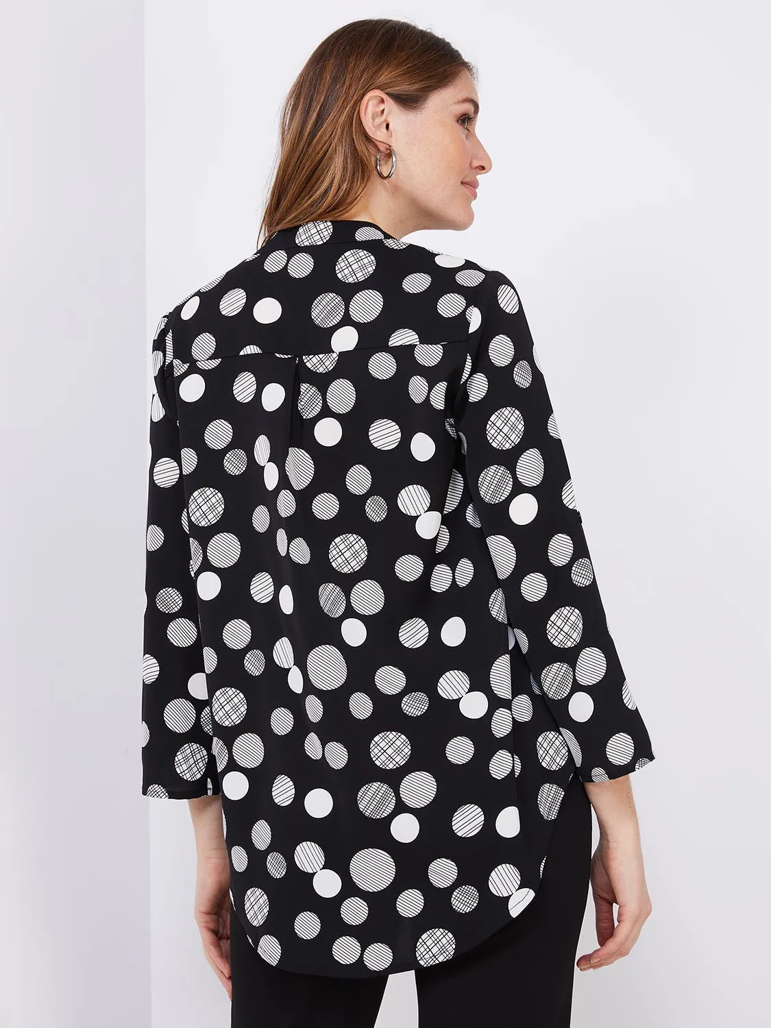 Dot Print Split Neck Blouse sold by Suzy Shier product image thumbnail 5