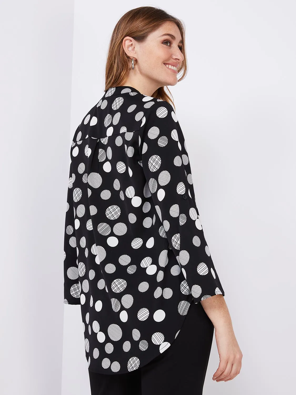 Dot Print Split Neck Blouse sold by Suzy Shier product image thumbnail 4