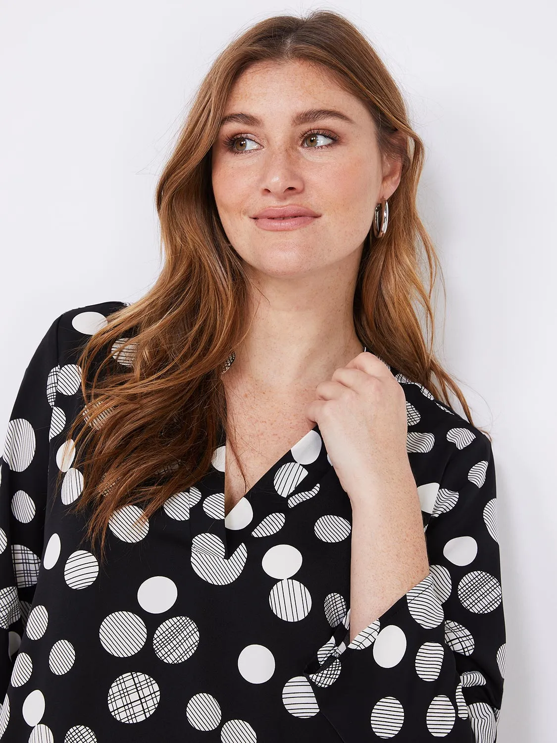 Dot Print Split Neck Blouse sold by Suzy Shier product image thumbnail 2