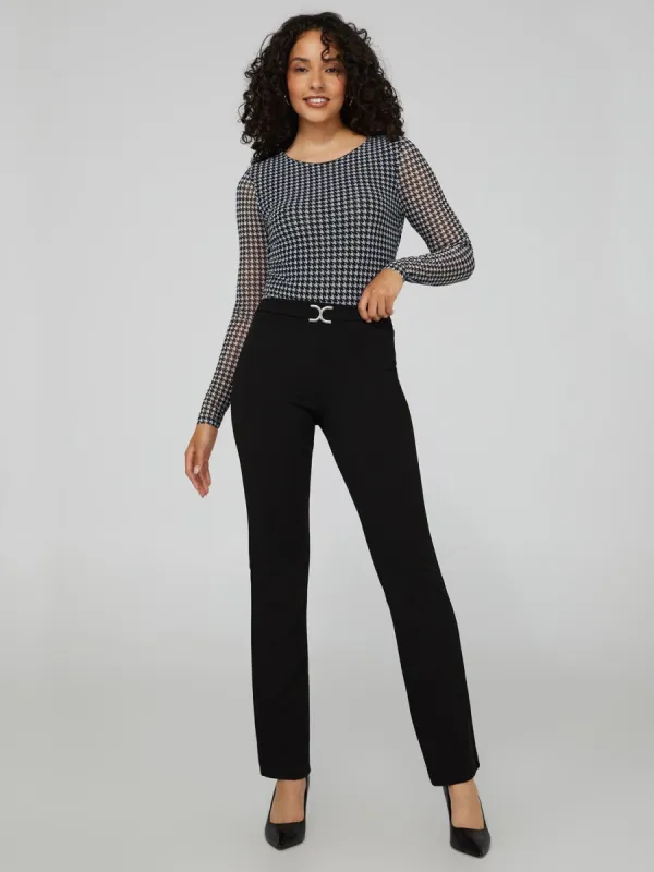 High-Waisted Flared Leg Pants With Belt sold by Suzy Shier