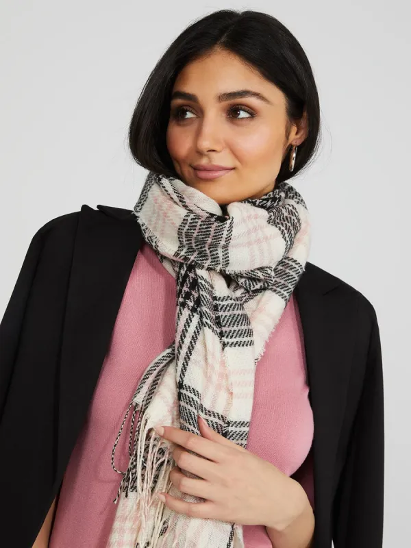 Grid Plaid Print Scarf sold by Suzy Shier