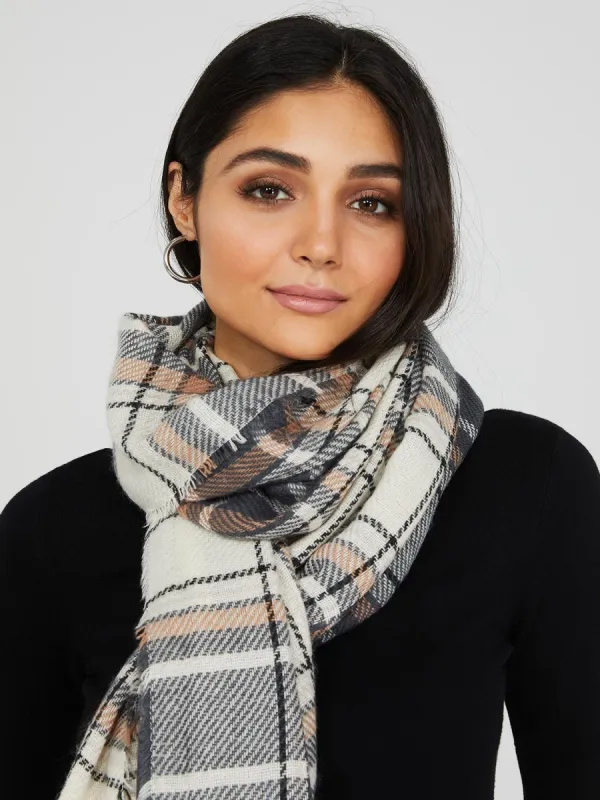 Grid Print Scarf sold by Suzy Shier