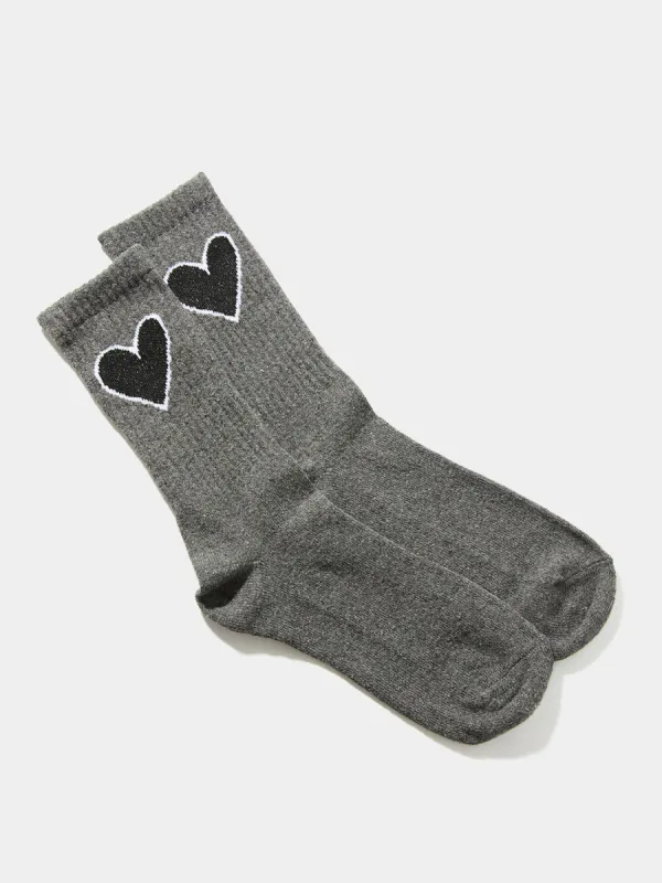 Heart Detail Crew Socks sold by Suzy Shier