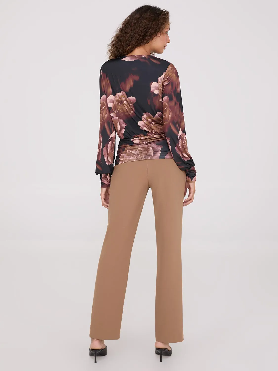 Printed Crossover Top With Ruched Details sold by Suzy Shier product image thumbnail 4