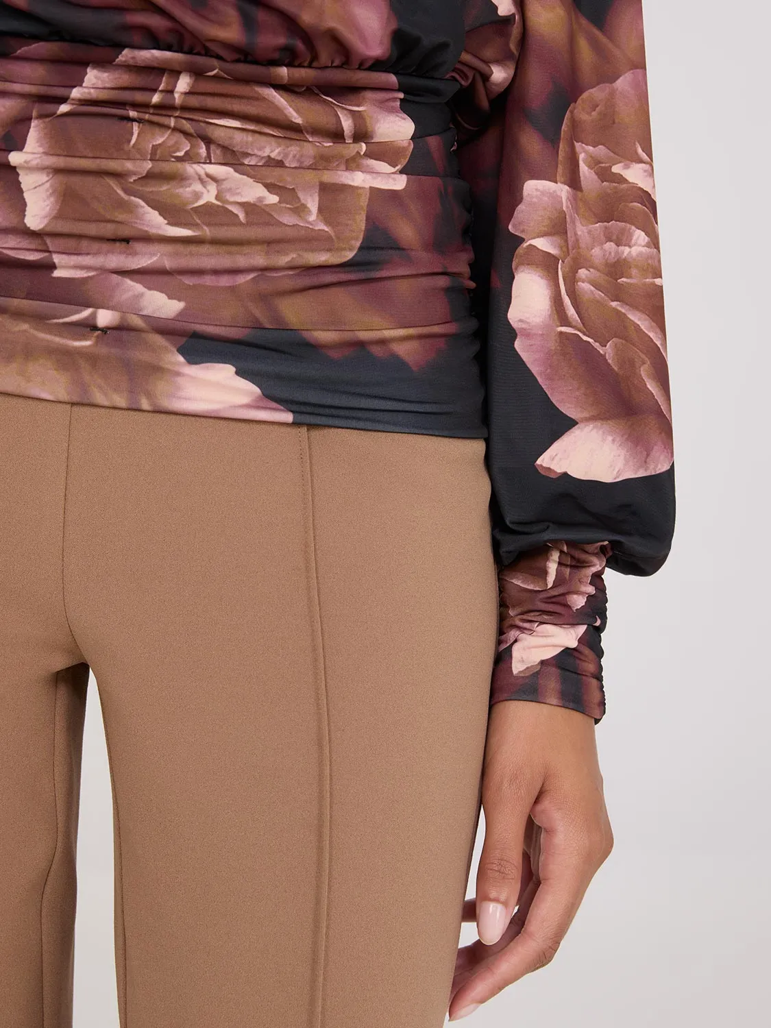 Printed Crossover Top With Ruched Details sold by Suzy Shier product image thumbnail 3