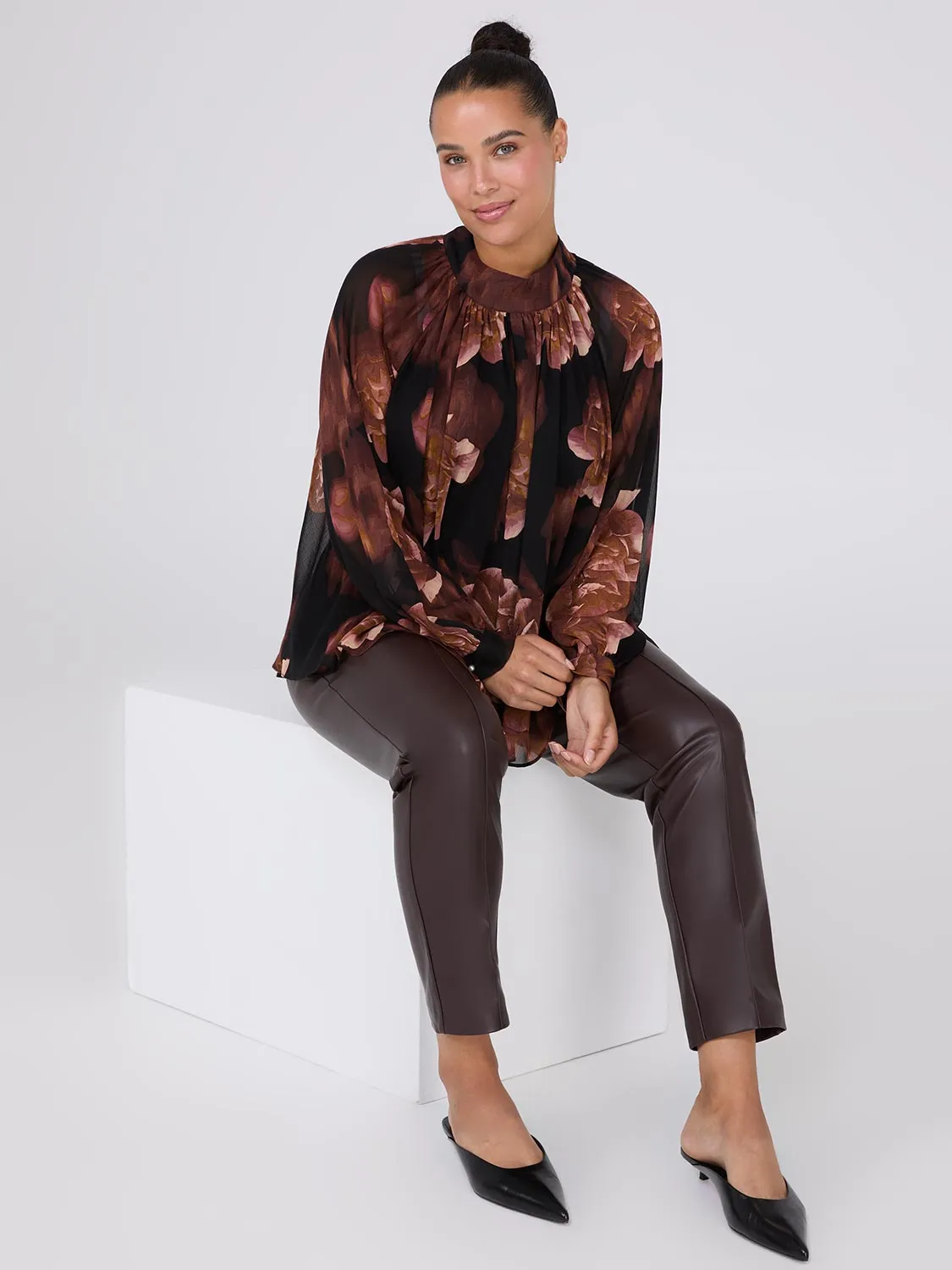 Printed Chiffon High Neck Blouse sold by Suzy Shier