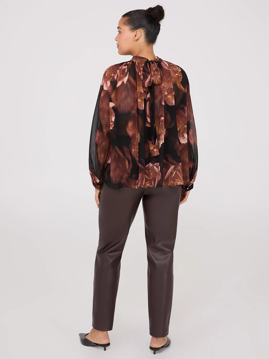 Printed Chiffon High Neck Blouse sold by Suzy Shier product image thumbnail 5