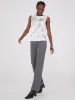 Sleeveless Floral Print Satin Top With Button Details sold by Suzy Shier