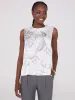 Sleeveless Floral Print Satin Top With Button Details sold by Suzy Shier