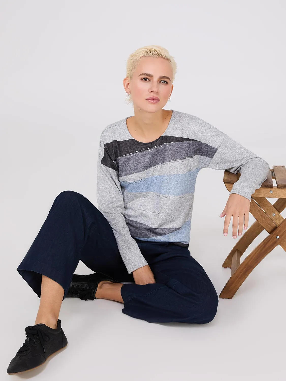 Abstract Colour Block Top With Stud Details sold by Suzy Shier product image thumbnail 2