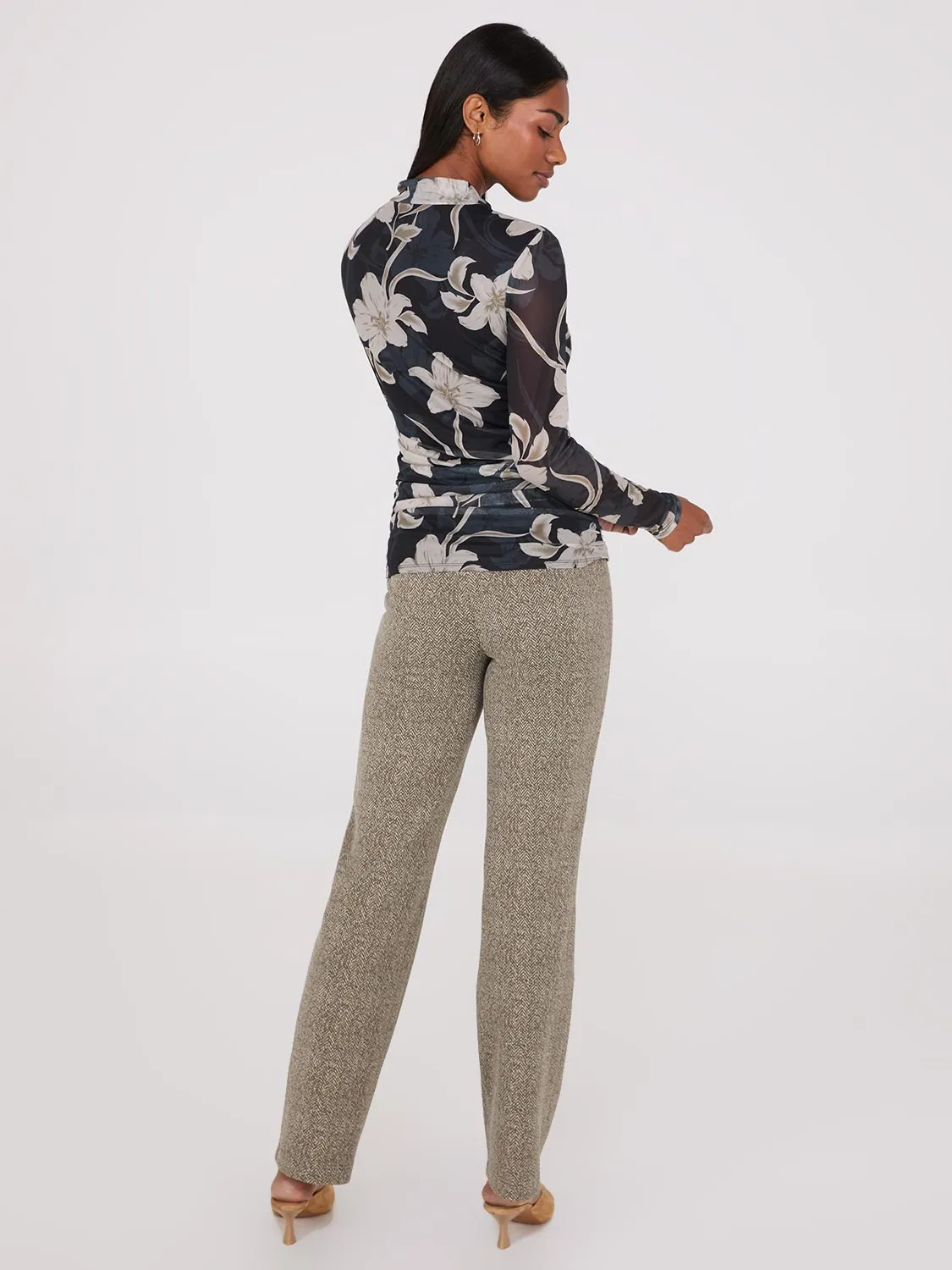 Floral Print Mock Neck Mesh Top sold by Suzy Shier product image thumbnail 5