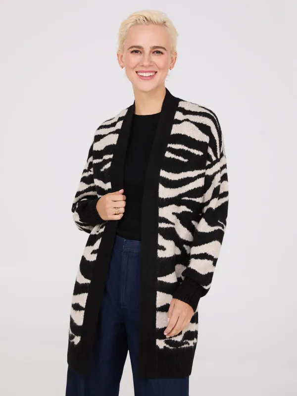 Zebra Print Drop Shoulder Duster sold by Suzy Shier