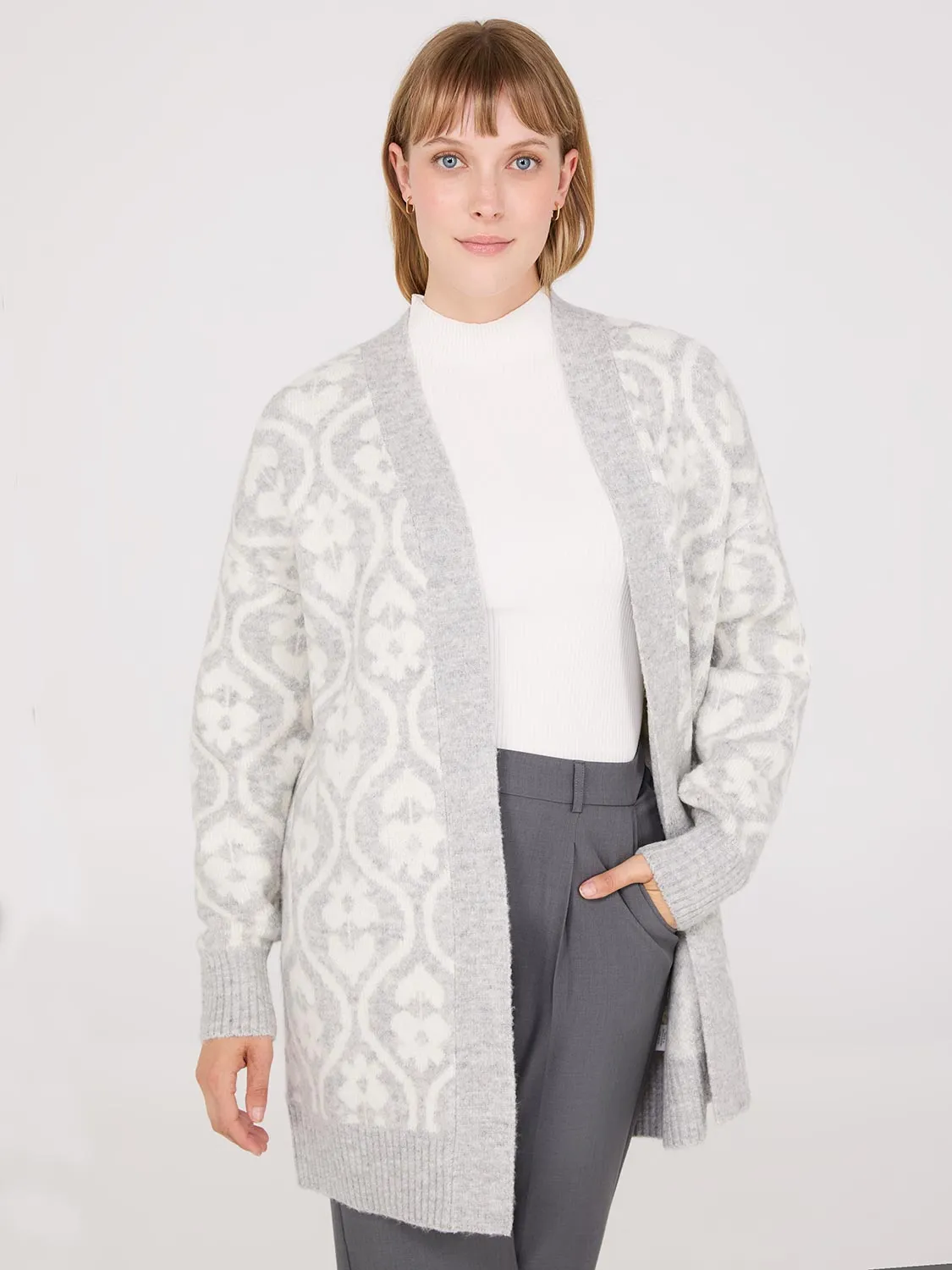 Jacquard Drop Shoulder Duster sold by Suzy Shier product image thumbnail 2