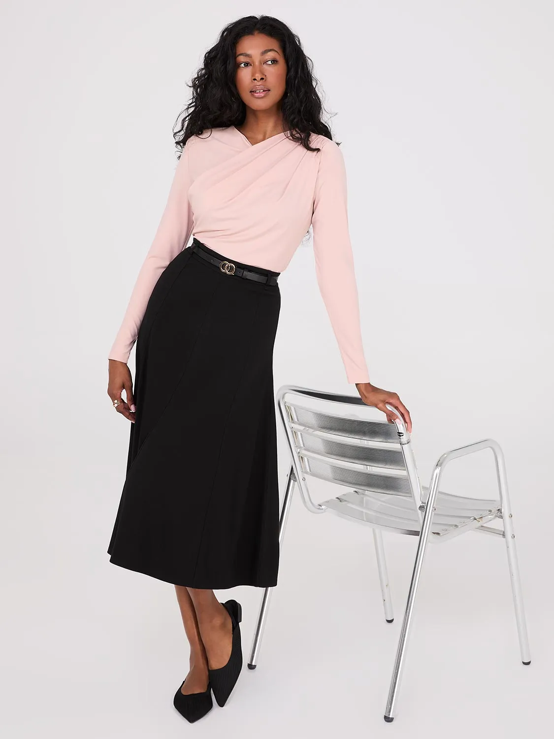 Ruched Drape Neck Top sold by Suzy Shier product image thumbnail 5