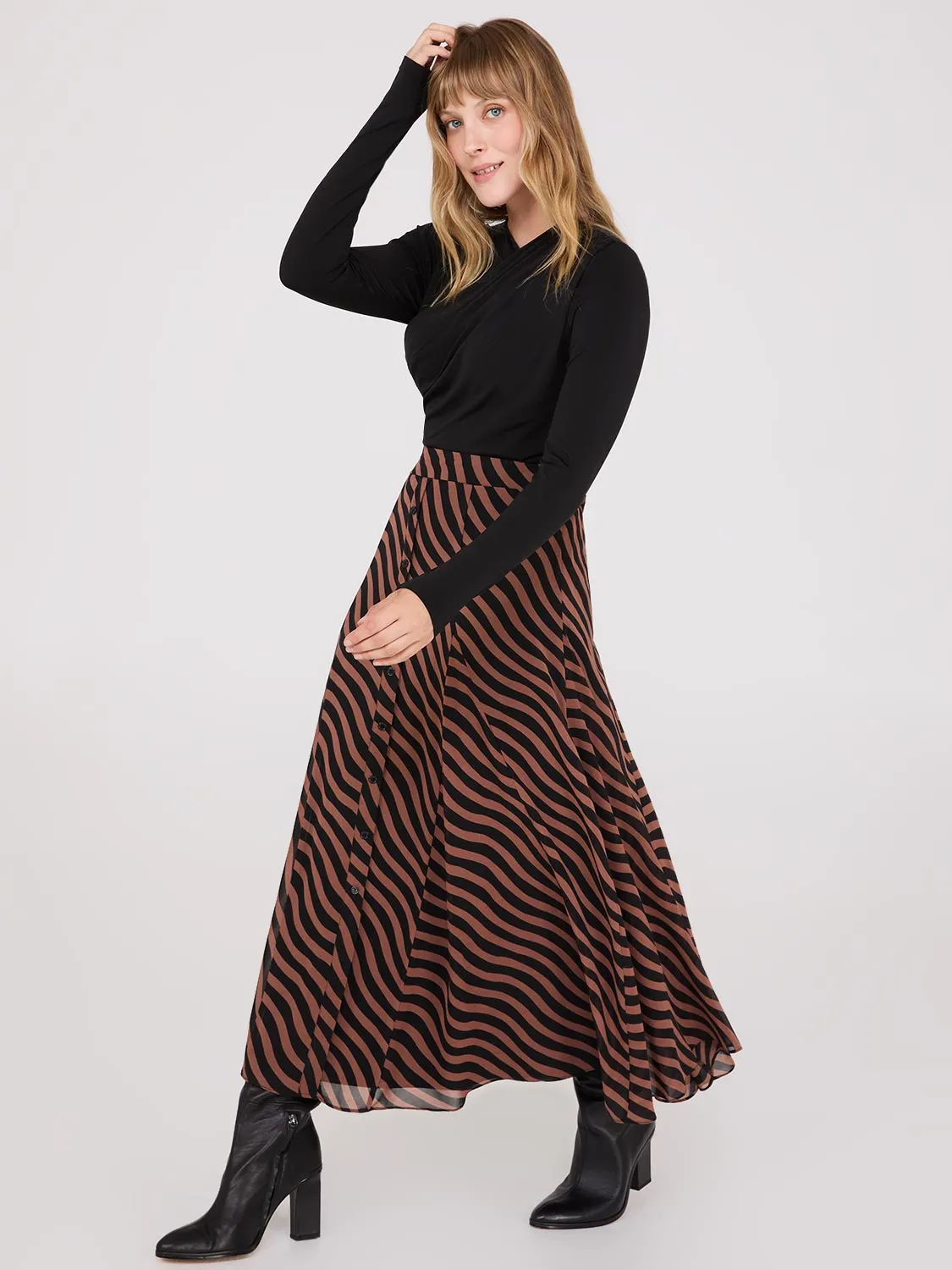 Ruched Drape Neck Top sold by Suzy Shier