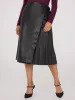 Faux Leather Wrap Midi Skirt sold by Suzy Shier