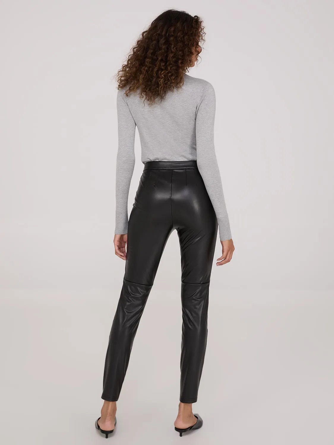 Exposed Zipper Faux Leather Pants sold by Suzy Shier product image thumbnail 5