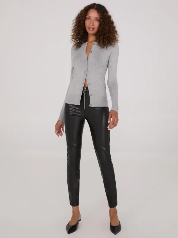 Exposed Zipper Faux Leather Pants sold by Suzy Shier