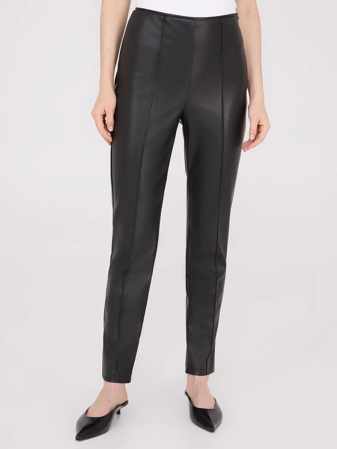 Faux Leather Front Pintuck Pants sold by Suzy Shier product image thumbnail 2