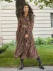 Paisley Print Chiffon Maxi Shirt Dress sold by Suzy Shier