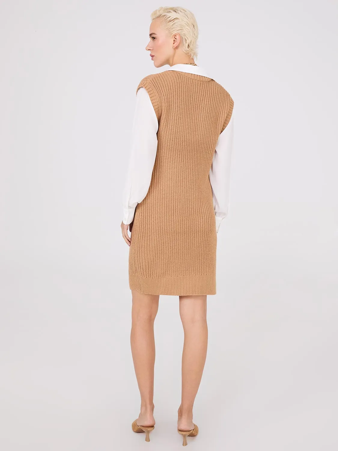2-Fer Cable Knit Sweater Vest Dress sold by Suzy Shier product image thumbnail 4