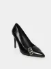 Pointed Toe Patent-Leather High Heel Pump sold by Suzy Shier